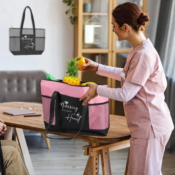 Bulk Christmas Nurse Gifts 12 Mesh Tote Bags for Work 